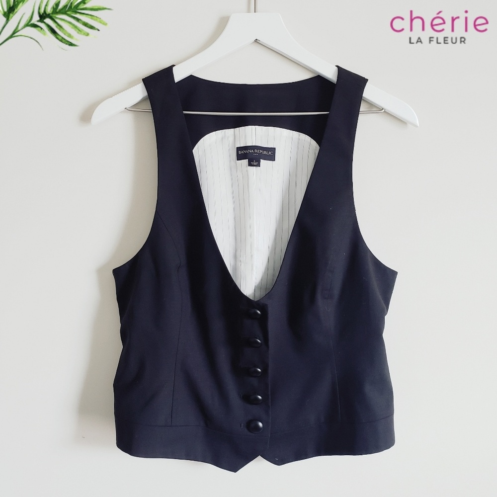 Banana Republic | Black Tuxedo Vest - 8